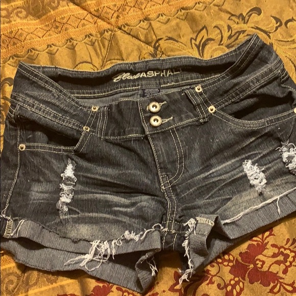 Blue Asphalt Pants - Short Shorts